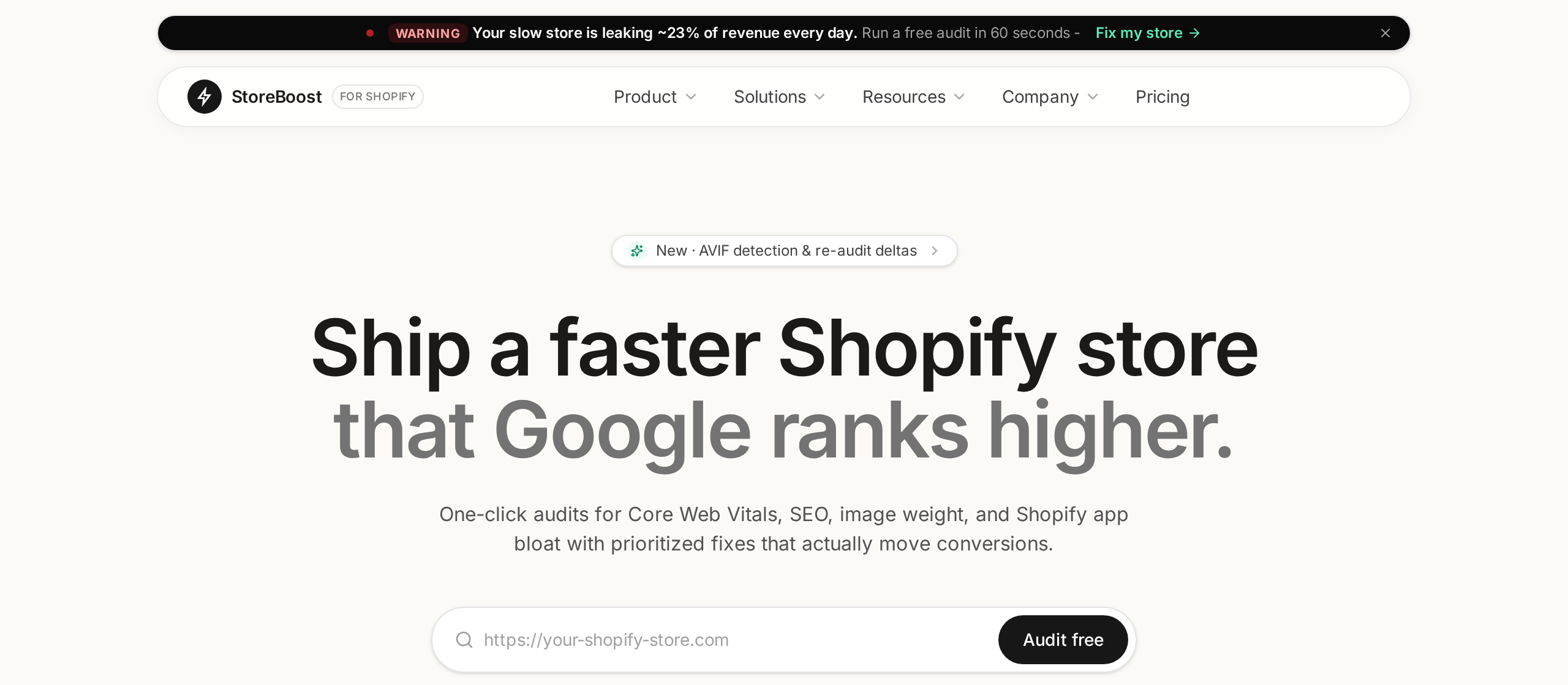 StoreBoost Pro homepage hero