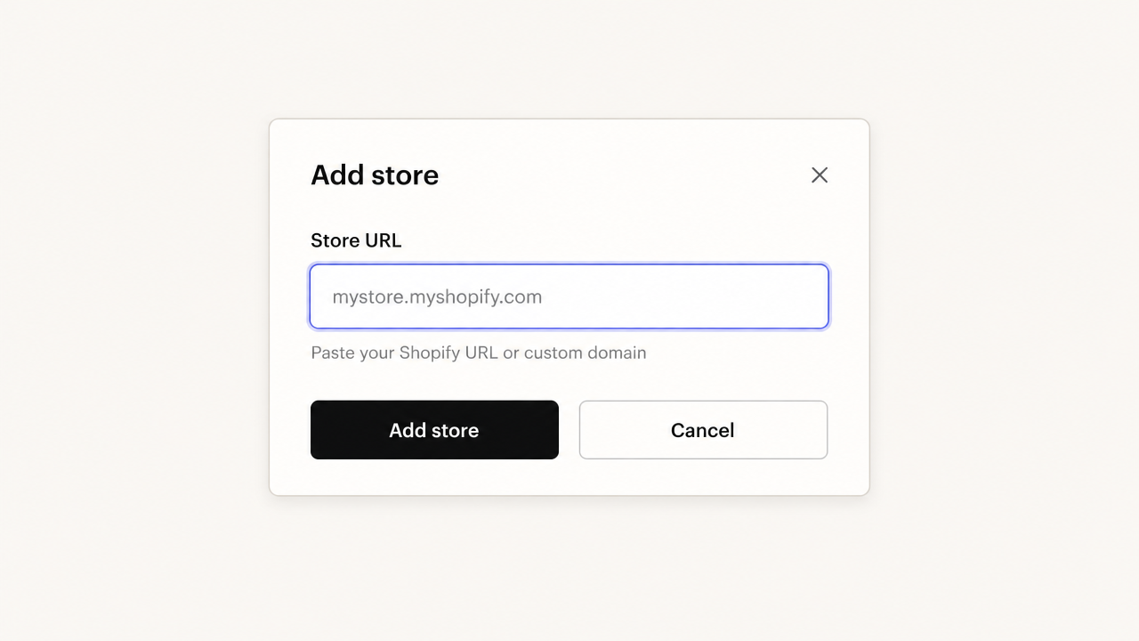 Add store dialog